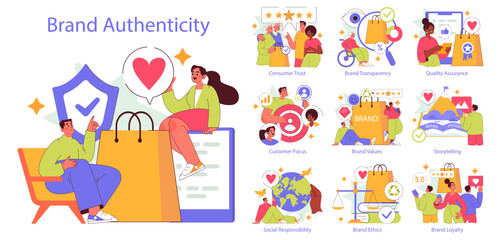 Brand Authenticity. Flat Vector Illustration