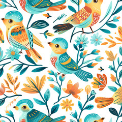 seamless pattern with birds