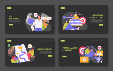 immersive marketing. Flat Vector Illustration
