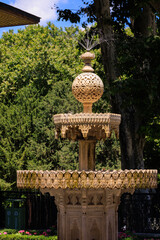 Obraz premium Elements of architectural decorations, fountains and taps for drinking water, decorative fountains in reservoirs. In Istanbul, public places.