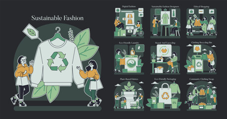 Sustainable Fashion. Flat Vector Illustration