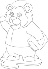 Lion Nerd Book Animal Vector Graphic Art Illustration