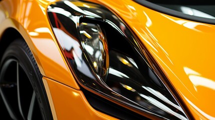 Quality surface inspection in automotive design, closeup, reflecting precision engineering