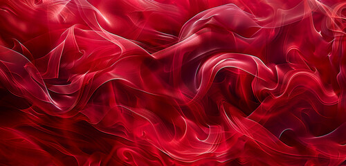 Obraz premium Love and desire reflected in the shimmering passionate intensity of ruby red smoke.