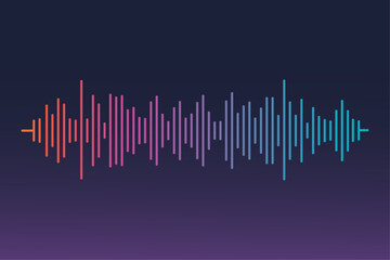 Equalizer sound wave background. Abstract vector gradient stripe lines.