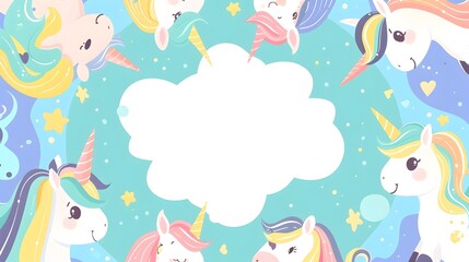 Naklejka premium Magical Unicorn Fantasy in the Ethereal Pastel Dreamscape