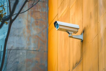 Security Camera Mounted on Building