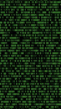 Binary code numbers sequence animation