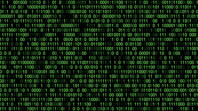 Binary code numbers sequence animation