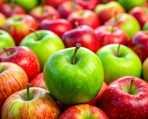 Full frame of red and green apples