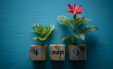 Employee assistance program EAP sign on wooden cubes,Disability benefits