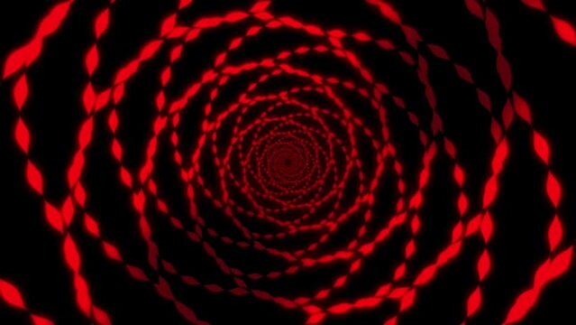 3d red abstract spiral background, looping 4K video