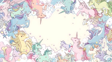 Enchanting Mythical Creatures in a Whimsical Pastel Dreamscape