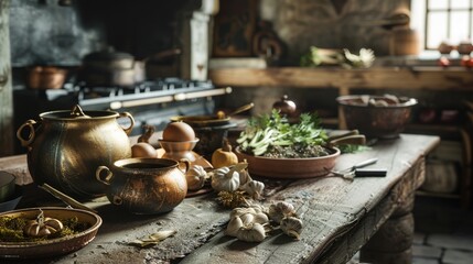 Fototapeta premium Investigate the resurgence of interest in ancient Danish cooking techniques.photo realistic, natural lighting, high resolution photography