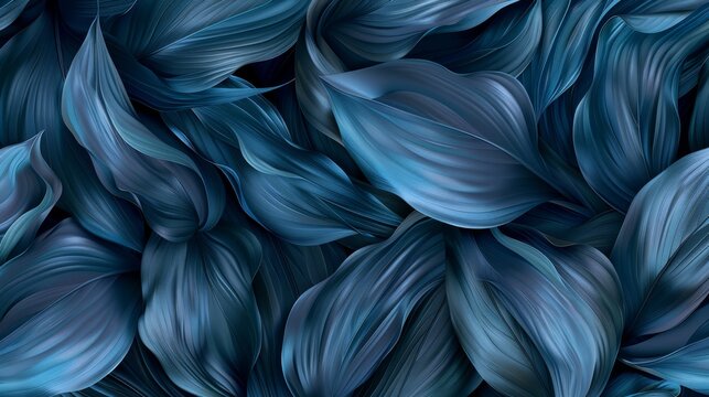  A collection of blue leaf shapes, suitable for use as wallpaper or wall hangings