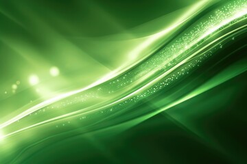 Fototapeta premium Green Lights Abstract Background. Design Graphic with Fractal Motion and Gradient Blur