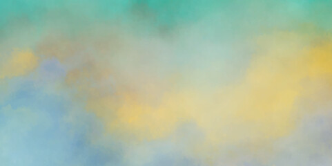 Abstract Textured Watercolor Painting of a Colorful Sunrise and Sunset Sky with Soft Pastel Clouds,  and a Grunge-Inspired Artistic Background for Creative Design, or Illustration Template.