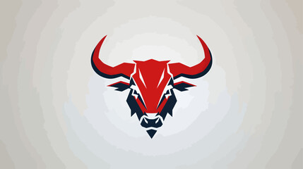 clean modern minimalist vector logo of a bull on white background