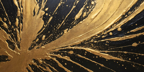 Black and Gold Abstract Art