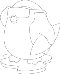 Dolphin Christmas Candy cane Animal Vector Graphic Art Illustration