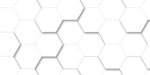 Technology hexagon honeycomb white background with shadow hexagon concept design abstract technology background, vector illustration.