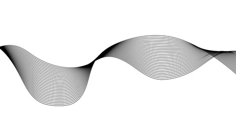 Fototapeta premium Seamless wavy curve lines on transparent background. Flowing wave future technology concept. Business, voice, sound, music, poster, banner background.