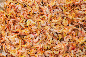 Close-up of dried shrimp surface,Dried dried shrimps for cooking,Backgrounds, Dieting, Dried Food, Fish Market, Fishing Industry, Food, Horizontal, Market - Retail Space,