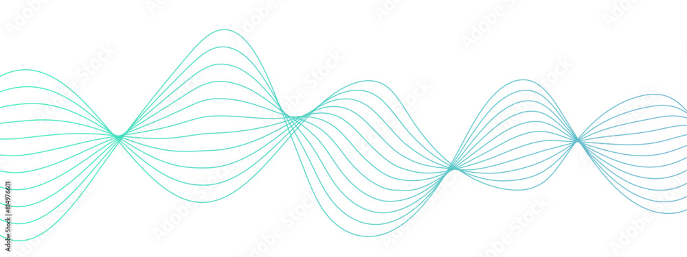 Aufkleber Abstract colorful modern stream wave and curve lines background. Business Illustration pattern of lines in transparent background. Frequency sound wave lines and technology curve lines .