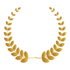 Laurel wreath icon . Laurel wreath with  Heraldic trophy crest, Medal, Frame, award, winner round emblem.  Laurel wreath placed on white background.  Vector illustration.
