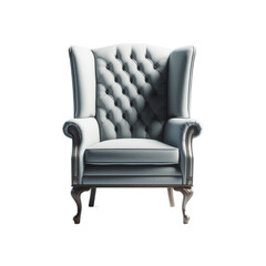 Wingback chair isolated on a transparent background.