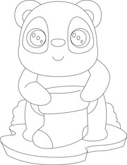 Panda Christmas Socks Animal Vector Graphic Art Illustration