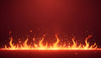 Fire Background: Fire Inferno glowing on a red light background with shining effect.