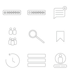 social networks line set