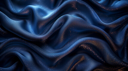 Dark silk pattern background with golden sparkles