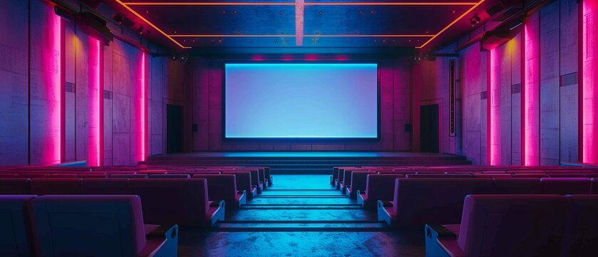 Film enthusiasts eagerly await the unveiling of new releases on the big blank billboard in the luxurious pastelcolored theater room 8K , high-resolution, ultra HD,up32K HD