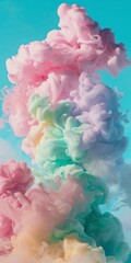 Colorful cloud of smoke on a black background. Abstract background for design.