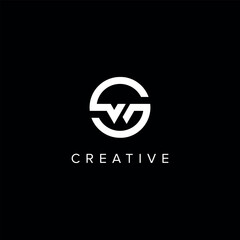 Fototapeta premium SW WS Alphabet Letter logo design. Initial Vector symbol.