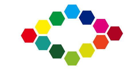 Retro geometric hexagon seamless pattern. Abstract colorful hexagon background	
