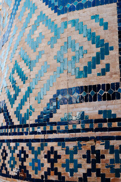 mosaic pattern design background of ceramic tiles of Registan