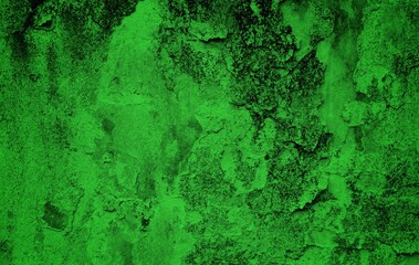 Scraped green background, Green Abstract Background, Green cracked wood background, Green textured paper or concrete wall wide banner background