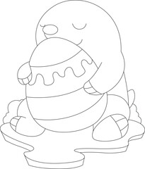 Mole Easter Easter egg Animal Vector Graphic Art Illustration