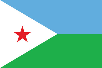 National Flag of Djibouti. Djibouti Flag. 
