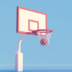 Basketball hoop flat design side view gameplay focus