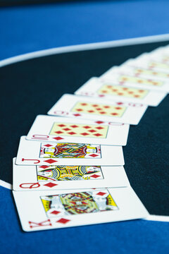 playing cards on poker table
