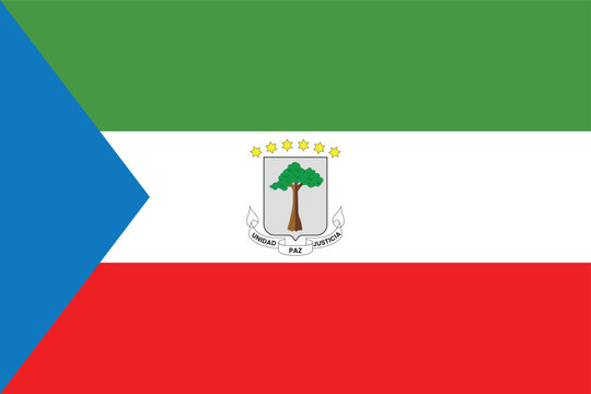 National Flag of Equatorial Guinea. Equatorial Guinea Flag. 
