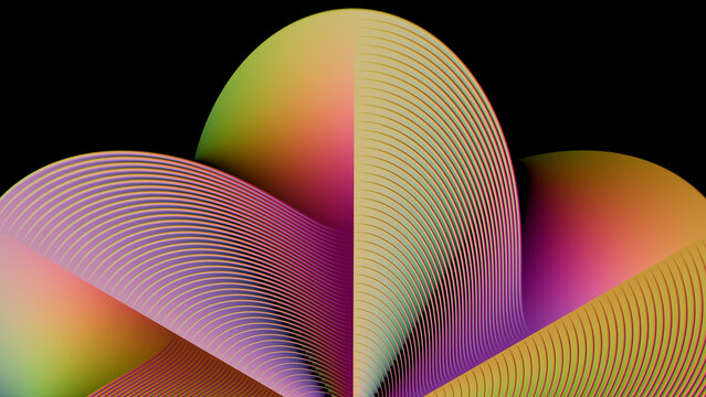 Bright colors in geometric shape.