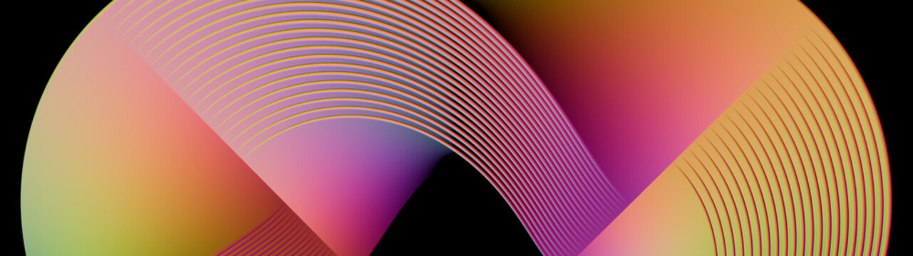Bright color arc shape.
