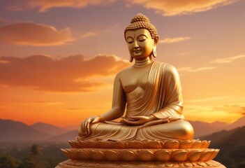 Fototapeta premium Capture the serenity and spirituality of Buddha Purnima with our evocative images.