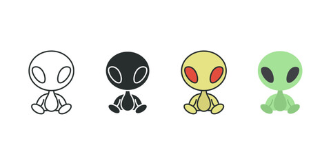 cartoon game Alien Icon symbol vector illustration isolated on white background