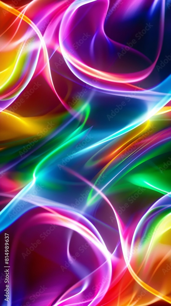 Poster dynamic neon grid light patterns background